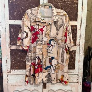 Mens’s Snoopy Ace Flyer Botton Up